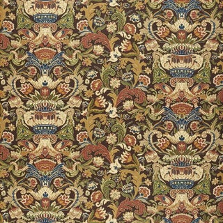 Schumacher Egerton Tapestry Print Fabric in Umber For Sale