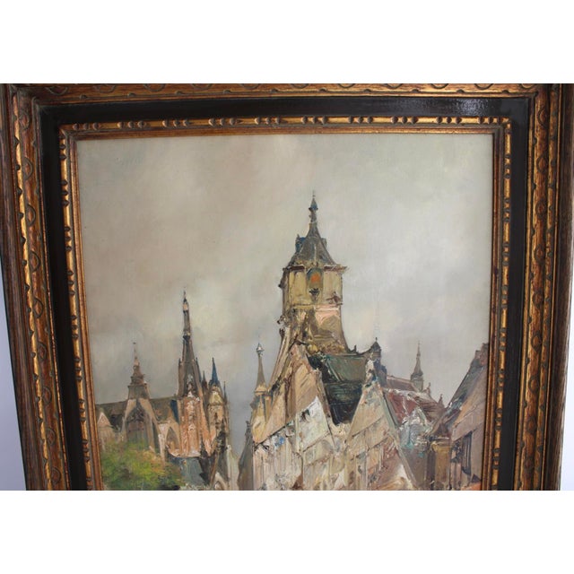 Dutch Painting Original Oil on Canvas by Leendert De Vogel, Signed, Mid Century For Sale In Dallas - Image 6 of 10