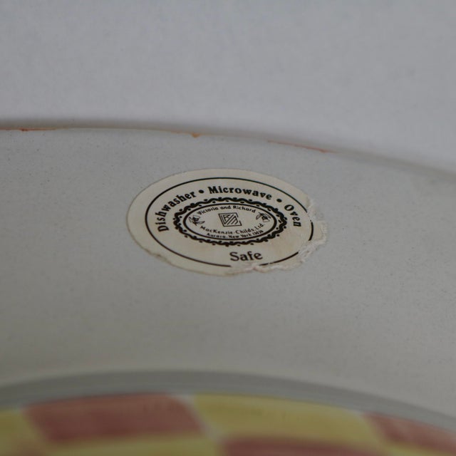 Mauve 1990s Mackenzie Childs Boho Chic Huge Salad Serving/Centerpiece Bowl in the Keukenhof Pattern For Sale - Image 8 of 9