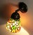 Glass Tiffany Wall Sconce in Stained Glass and Pewter For Sale - Image 7 of 10