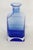 Mid-Century Modern Cobalt Blue Vase Squared Glass W Ombre Gradient Mid Century Modern Bottle 4744b For Sale - Image 3 of 10