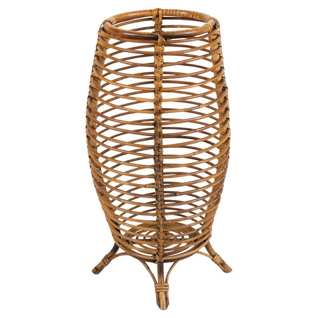 Mid-Century Bamboo and Rattan Umbrella Stand in the style of Franco Albini, Italy, 1960s For Sale - Image 11 of 11