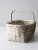 This is a vintage white wicker basket. The splint weave basket features a bentwood handle. Lovely for use in the garden,...