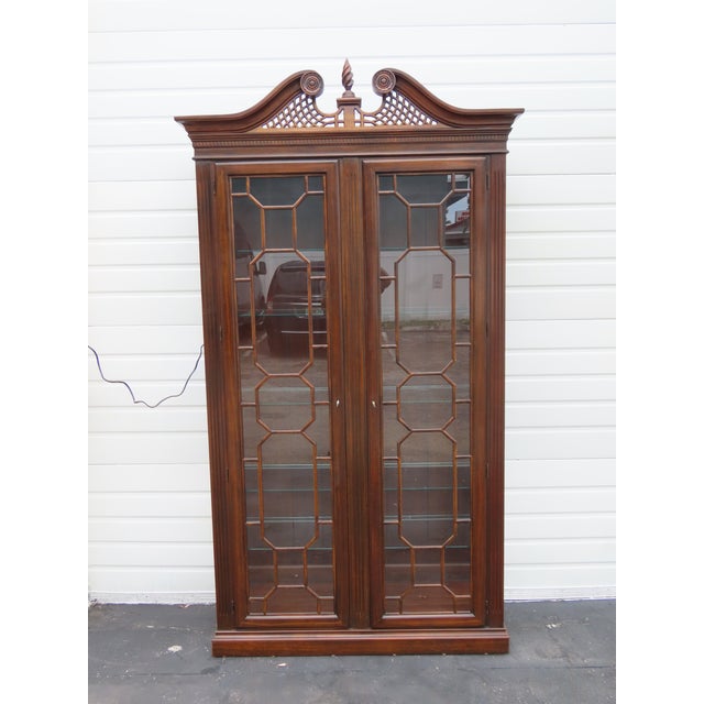 Harden Chippendale Tall Large Display China Cabinet 6606 For Sale - Image 9 of 18