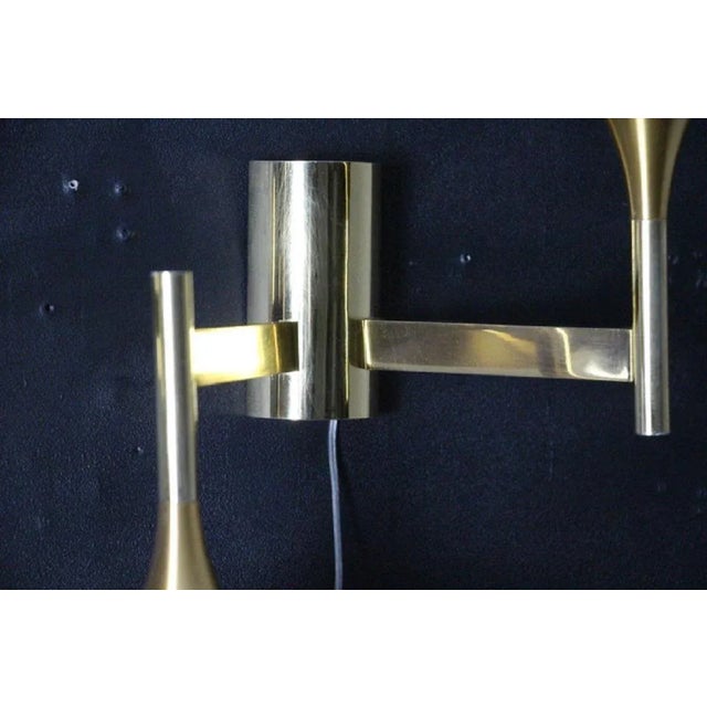 1960s Mid-Century Modern Sconces in Brass & White Glass by Sciolari for Stilnovo, 1960s, Set of 2 For Sale - Image 5 of 13