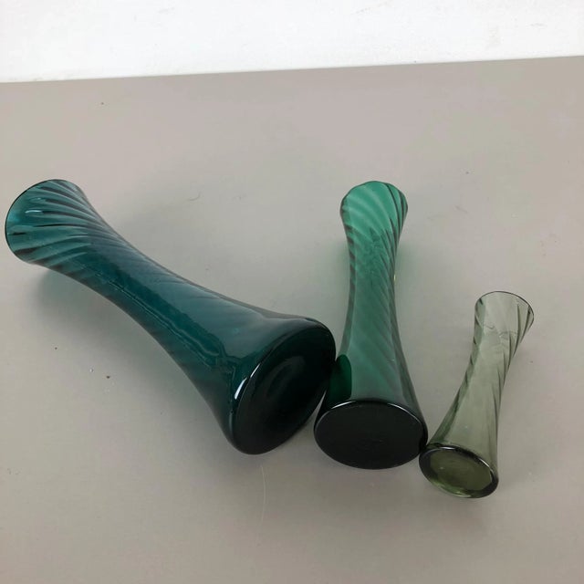 German Hand Blown Crystal Glass Vases from Alfred Taube, 1960s, Set of 3 For Sale - Image 14 of 16