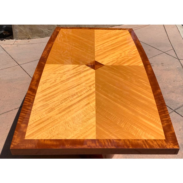 2010s Art Deco Style Wood Dining Table For Sale - Image 5 of 15