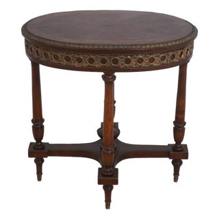 Vintage Louis XVI Mahogany Marquetry Inlaid End Table For Sale