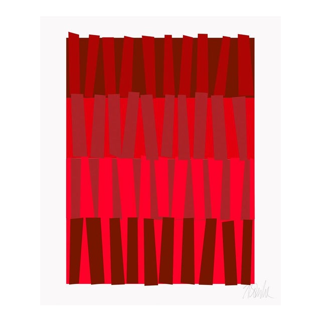 Color Rhythm in Red Fine Art Print 20" X 24" by Liz Roache For Sale