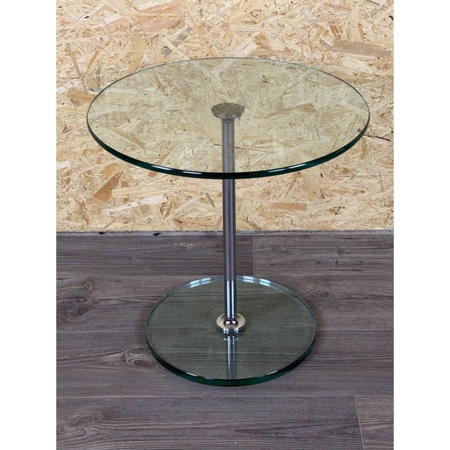 Space Age Side Table in Chrome and Glass, 1980s For Sale - Image 14 of 15