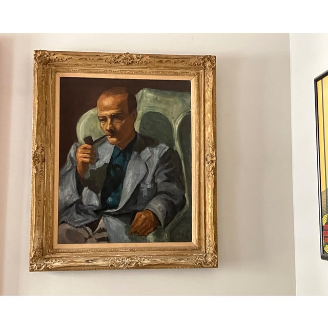 1940s Portrait of the Actor Robert Keith Painted by Edward G. Robinson For Sale - Image 4 of 10