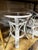 1970s Palm Beach Collection Corset Back Looped Arms Ficks Reed Style Dining Set With Glass Top For Sale - Image 4 of 10