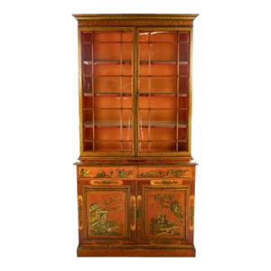 Early 20th Century Chinese Chippendale Chinoiserie Cupboard