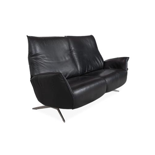Modern Black Leather Evita Two-Seater Sofa with Electric Function from Koinor For Sale - Image 3 of 15
