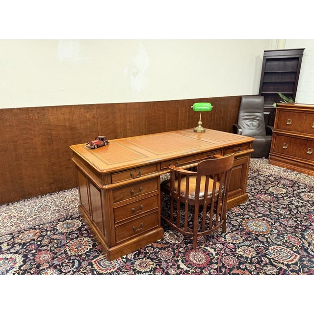 About this Large English desk with brown leather Classic and Elegant | Antique desks in English, Classic and Chesterfield...