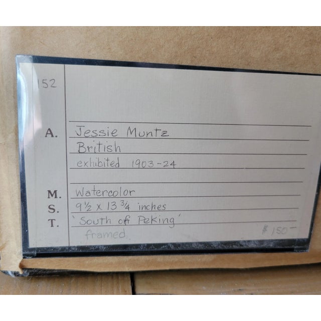 Signed Jessie E. Muntz (Great Britian, Active 1903-1924) Landscape Scene, Watercolor (Framed) For Sale - Image 11 of 12