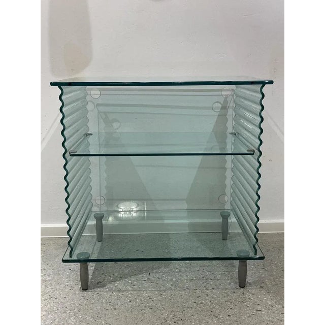 Postmodern Onda Series Glass Media Cabinet by Ron Arad for Fiam, Italy, 1980s For Sale - Image 3 of 11