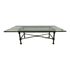 Late 20th Century Christopher Chodoff Brutalist Etruscan Style Iron Coffee Table with Bronze Serpent