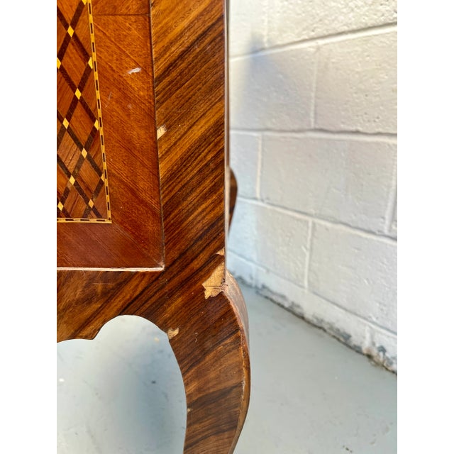 Antique Marble Top Commode Bombe Chest With Marquetry Inlay For Sale - Image 14 of 15