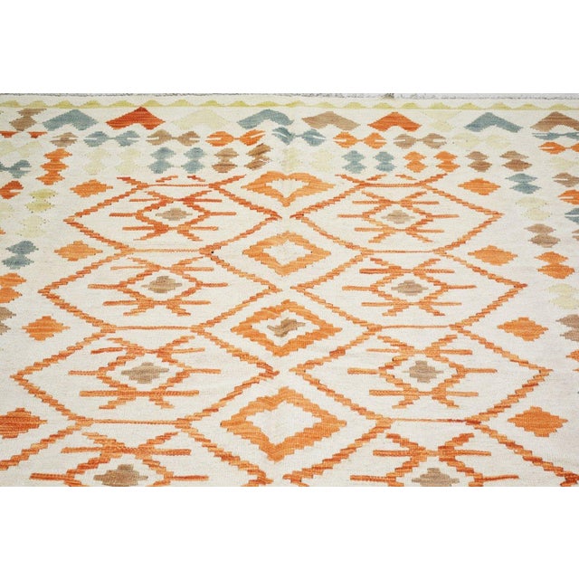 Islamic Afghan Maimana Flatweave Kilim Wool Rug, 6'x8'3'' For Sale - Image 3 of 5