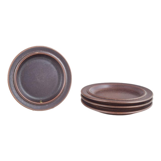 Ceramic Ruska Series Plates by Ulla Procopé for Arabia, 1960s, Set of 4 For Sale