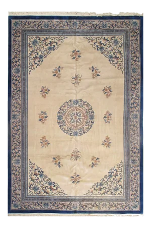 Ivory Hand Knotted Chinese Peking Rug