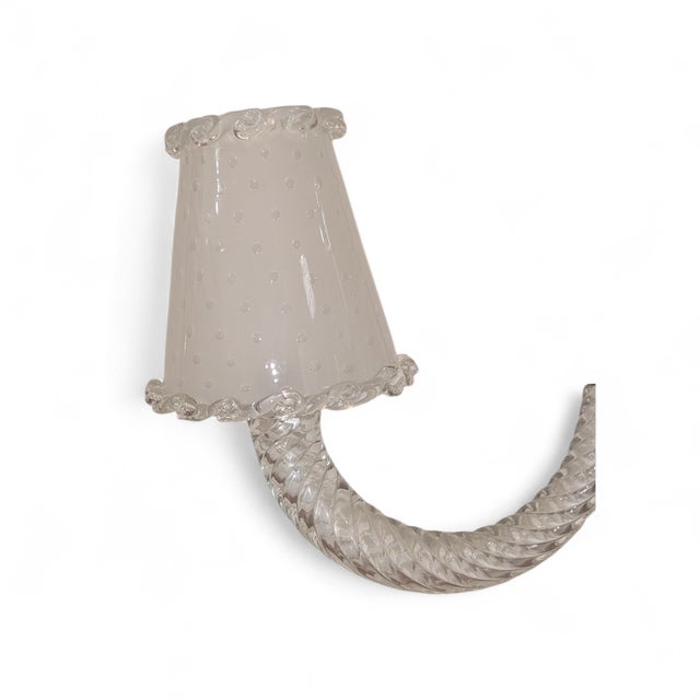 Mid-Century Modern Murano Glass Chandelier with Brass Finishes from Barovier & Toso, 1940s For Sale - Image 3 of 10