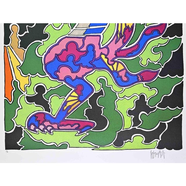 Parrot is an original lithograph on paper, realized in the Late 20th century by the Italian artist Antonio Cremonese....