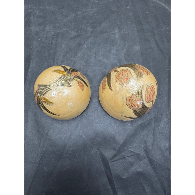 Vintage Gold Beige Cloisonne Enamel Brass Egg on Stand Lift Off Trinket Box 6" For Sale - Image 10 of 10