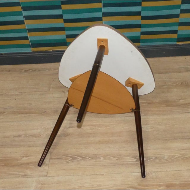 Brown Cocktail Table in Formica and Teak Look with Shelf, 1960s For Sale - Image 8 of 9