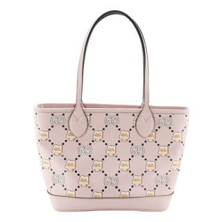 Gucci X Pikarar Kawaii Pink Printed Leather Tote Bag For Sale