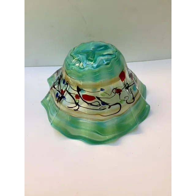 Dino Martens Italian Aureliano Toso Workshop - Studio, Venice Murano Glass Bowl Hand-crafted,blown glass 8.25 x 15.5 x 6.5...