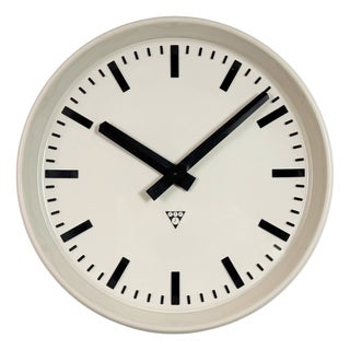 Large Industrial Bakelite Factory Wall Clock from Pragotron, 1960s For Sale