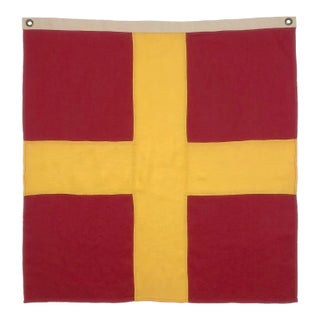 100% Linen Nautical Signal Flag, Vintage Style, New For Sale