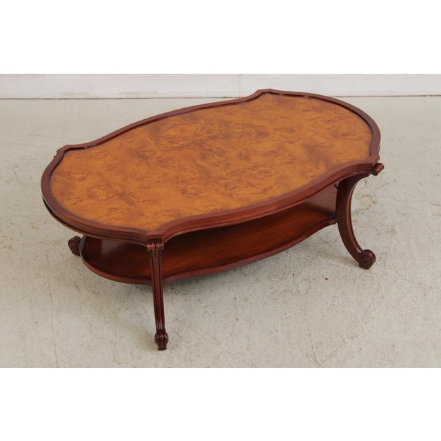 Gorgeous Burl Wood 2 Tier Coffee Table For Sale In Philadelphia - Image 6 of 16