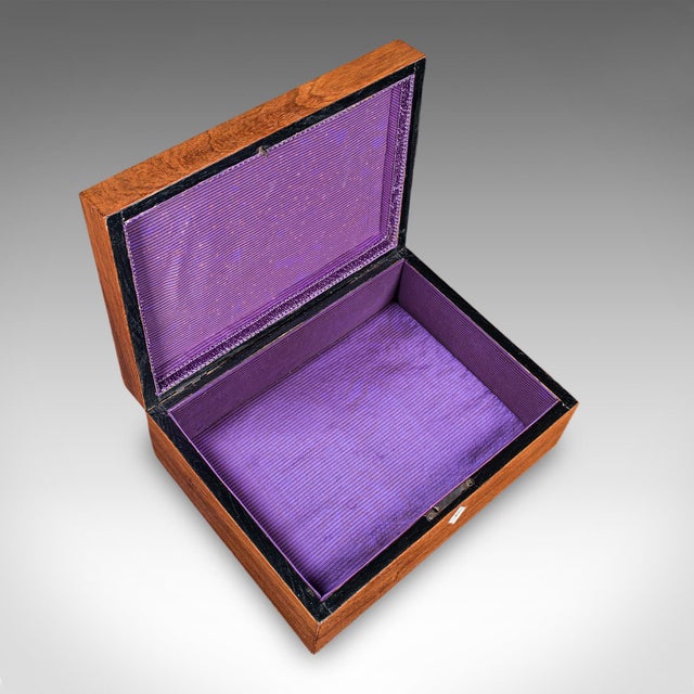 Antique Sorrentoware Keepsake Box, Italian Walnut Dressing Table Case, Victorian For Sale - Image 10 of 12