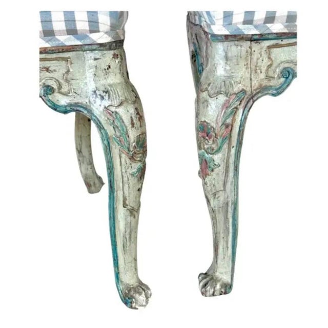 18th Century Italian Rococo Upholstered Armchairs, a Pair For Sale - Image 5 of 11