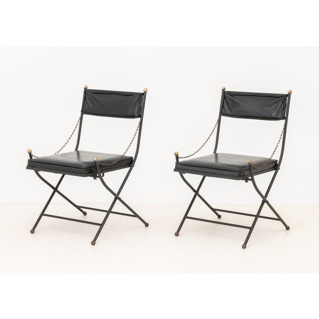 Campaign Maison Jansen Style Campaign Chairs, Pair For Sale - Image 3 of 10