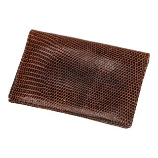 Luxurious Vintage Brown Leather Barney's New York Men's Wallet Card Case For Sale