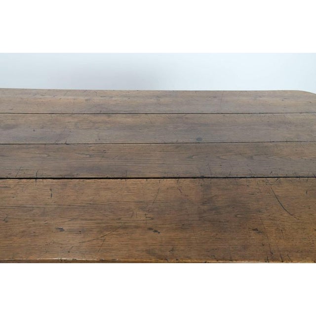 Wood Large Antique Dining Table with Drawers For Sale - Image 7 of 16