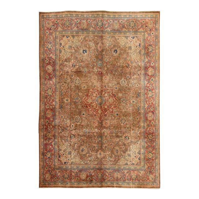 1950s Semi Antique Mahal Rug - 9′10″ × 12′10″ For Sale