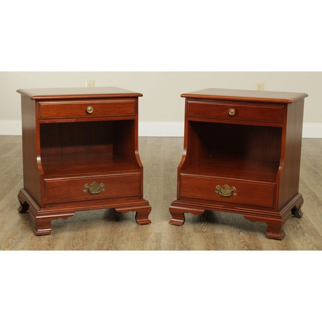 Ethan Allen Early American Vintage Solid Cherry nightstands a Pair