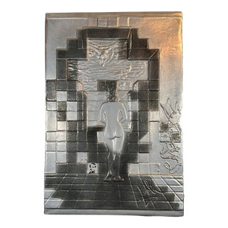 Mid 20th Century Salvador Dali Lincoln in Dalivision Platinum Bas Relief For Sale