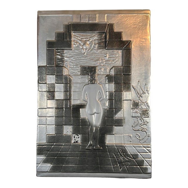Mid 20th Century Salvador Dali Lincoln in Dalivision Platinum Bas Relief For Sale
