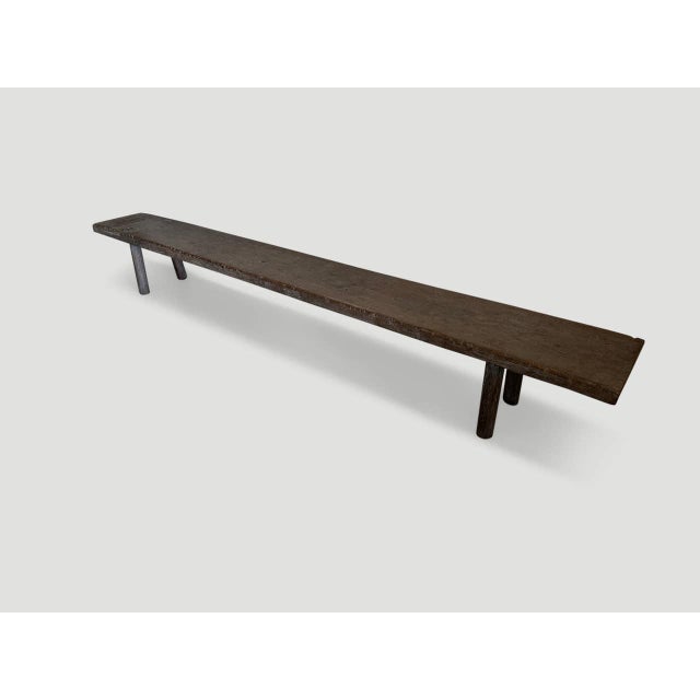 Andrianna Shamaris Teak Wood Long Bench For Sale - Image 16 of 18