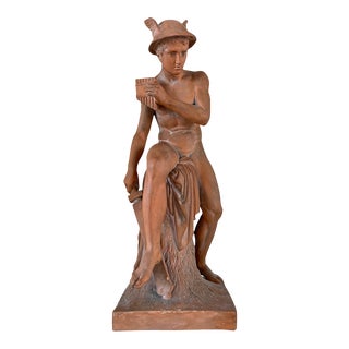 Late 19th Century Terra Cotta Sculpture of Mercury by P. Ipsen Kiebenhavn Eneret For Sale