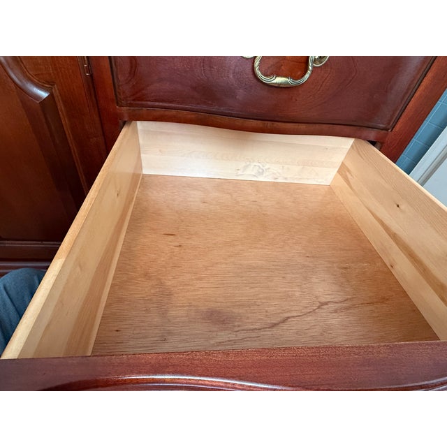 Pennsylvania House Solid Cherry Wood 12 Drawer Triple Dresser W/Middle Privacy Cabinet,brass Handles For Sale - Image 12 of 16