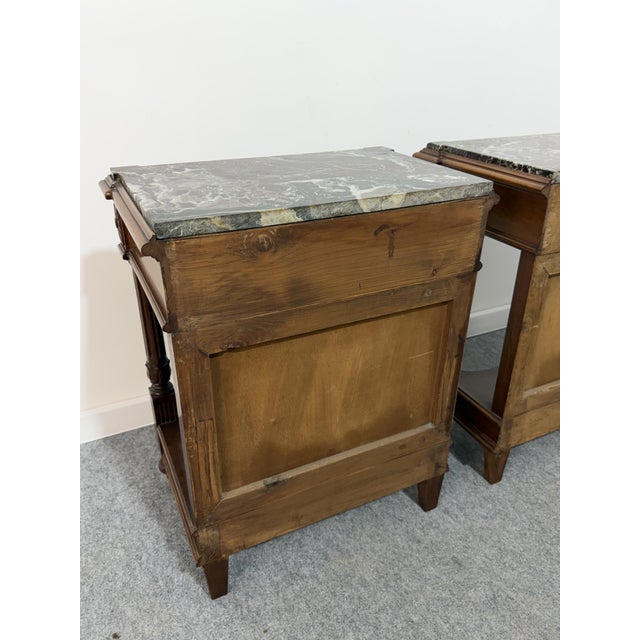 Vintage Italian Bedside Tables with Marble Top, 1940, Set of 2 For Sale - Image 17 of 18