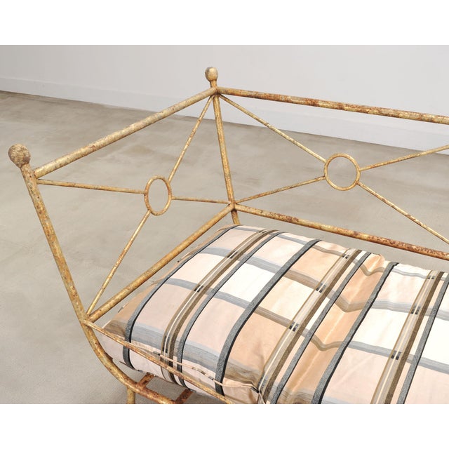 Giacometti Style Neoclassical Gilt Iron Daybed or Sofa 7 Ft For Sale - Image 14 of 18