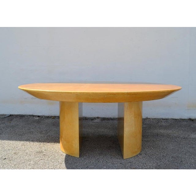 Karl Spring Mid-Century Modern Lacquered Goat Skin Dining, Conference Table 70s For Sale - Image 13 of 14